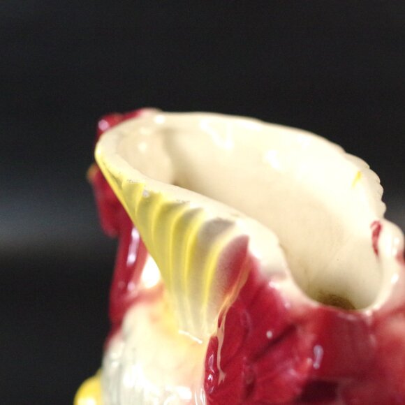 Vintage Ceramic Planter Hen and Chicks 1950s American Bisque Chicken Rooster - Picture 5 of 5